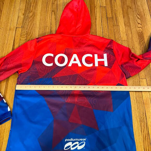 Podium Wear Hoodie Adult XL Red Coach NICA Sweatshirt Performance - Picture 4 of 7